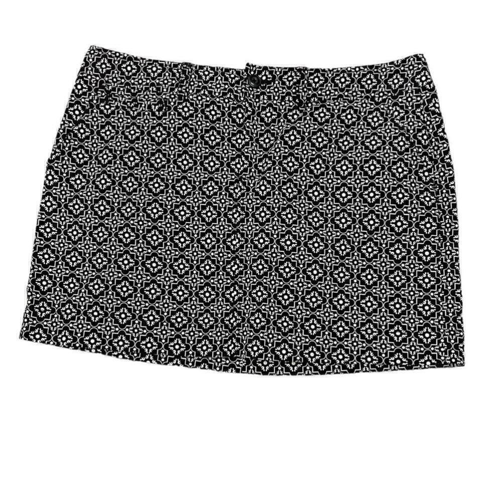 OLD NAVY Black & White Printed Cotton Stretch Mini Skirt 10